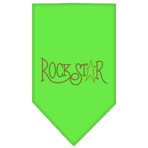 Rock Star Rhinestone Bandana Lime Green Small
